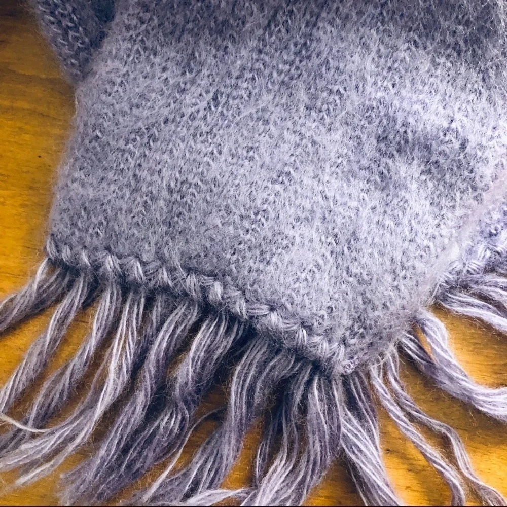 Penthouse Knits Blue Knit Scarf Made in USA